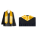 Gold stole with white embroidered crosses on gown