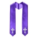 Purple embroidered stole with white crosses