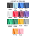 Shiny cap and gown color swatches
