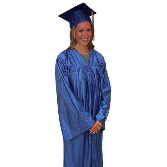 Shiny Navy Blue High School Graduation Cap and Gown – Graduation Attire